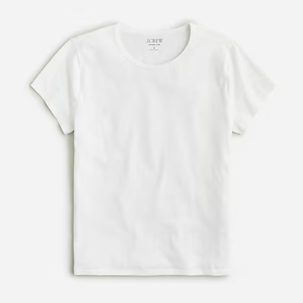 J. Crew Organic Slub White Relaxed Short Sleeve Tee